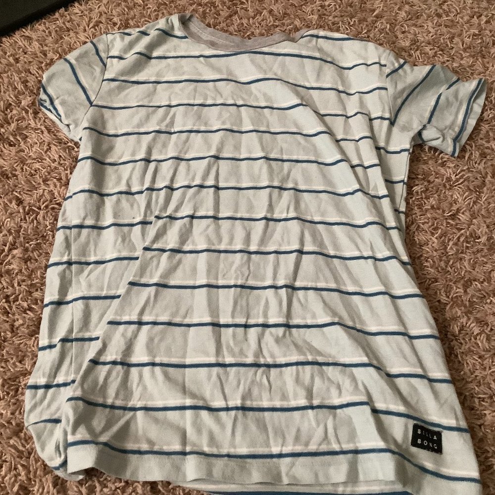blue striped billabong shirt